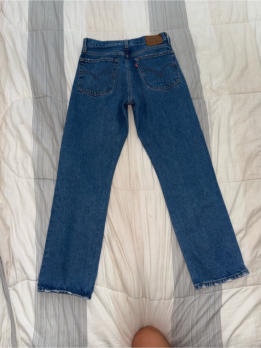 Levi's Mid-Blue Straight Leg Jeans with Back Pockets